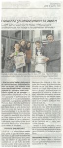 Article de presse Ouest France - Dimanche goumand et festif à Penhars